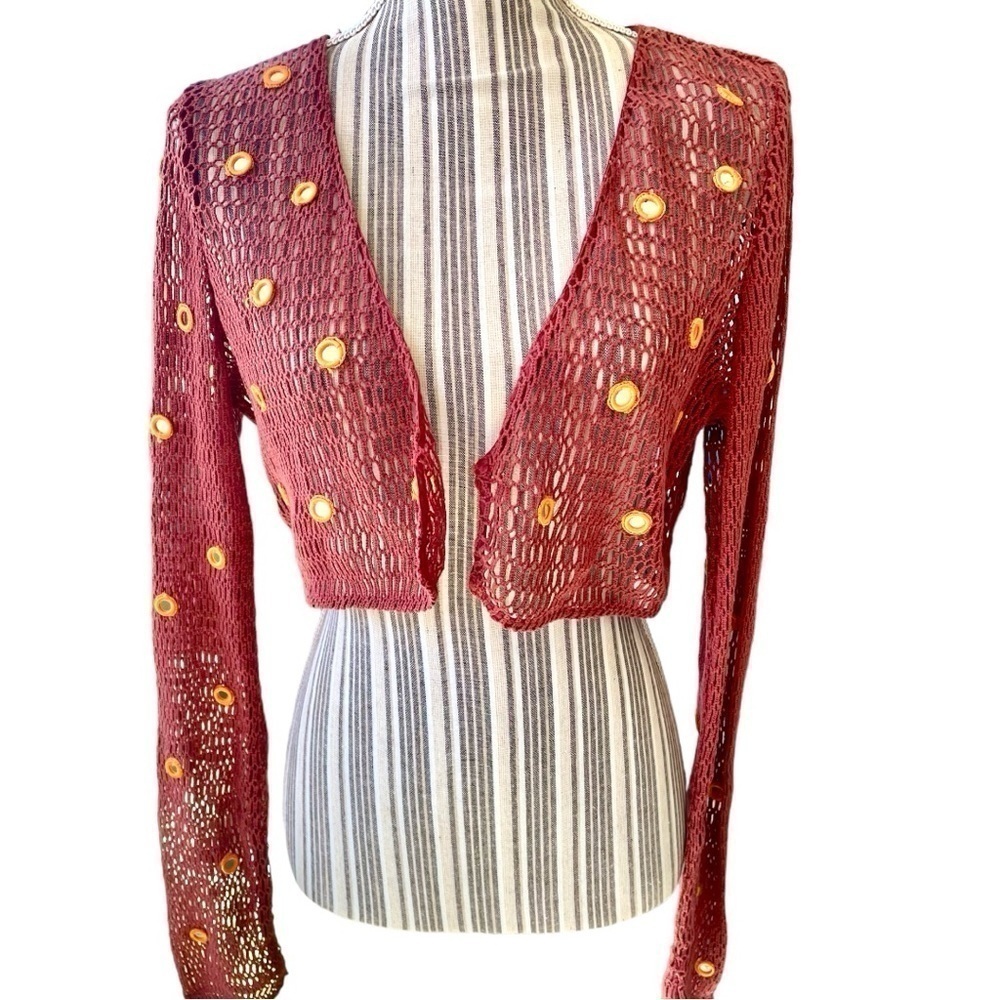 Zara shrug, open weave, little mirrored disks, open front, excellent condition - Picture 2 of 5